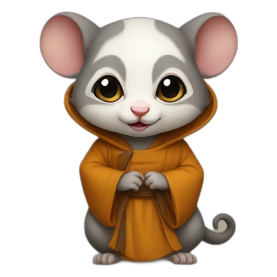 small possum dressed as monk sticker