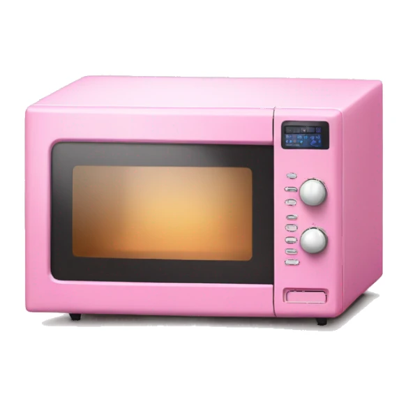 Realistic pink microwave oven  sticker