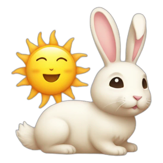 sun + bunny sticker