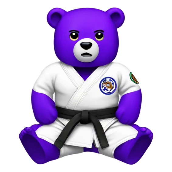 Jiu jitsu Bear purple  sticker