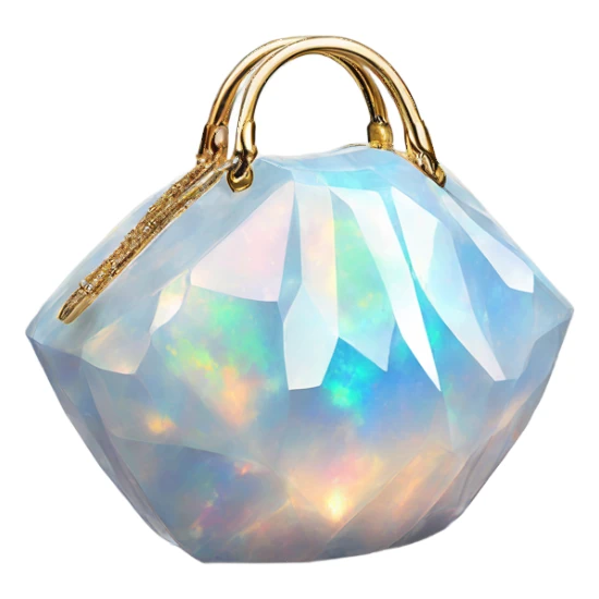 opal Crystal gemstone covered tote handbag sticker