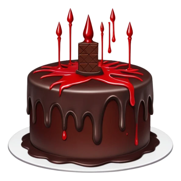 Goth cake with blood sticker