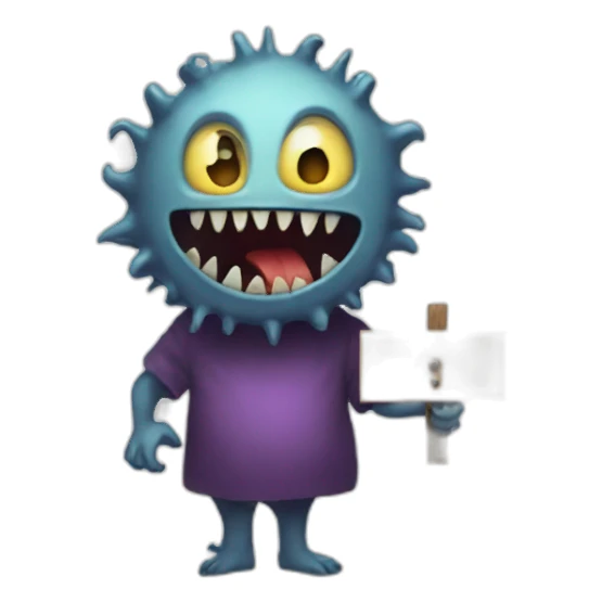 horror monster Holding a Sign sticker
