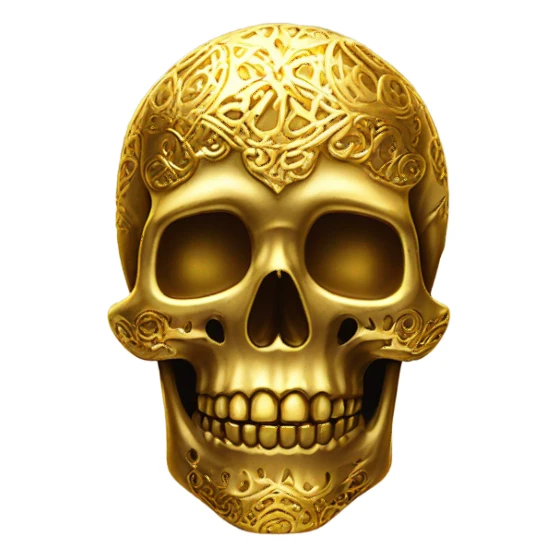 golden skull sticker