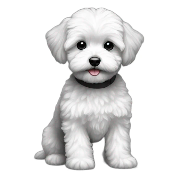 Maltipoo, black and white sticker