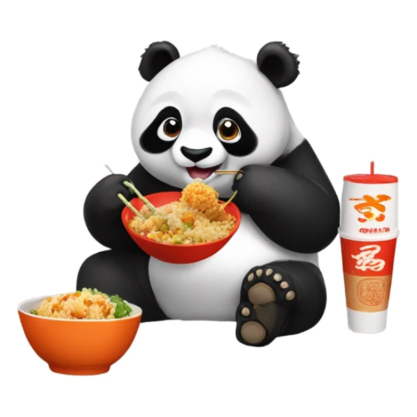 Panda eating Panda Express  sticker