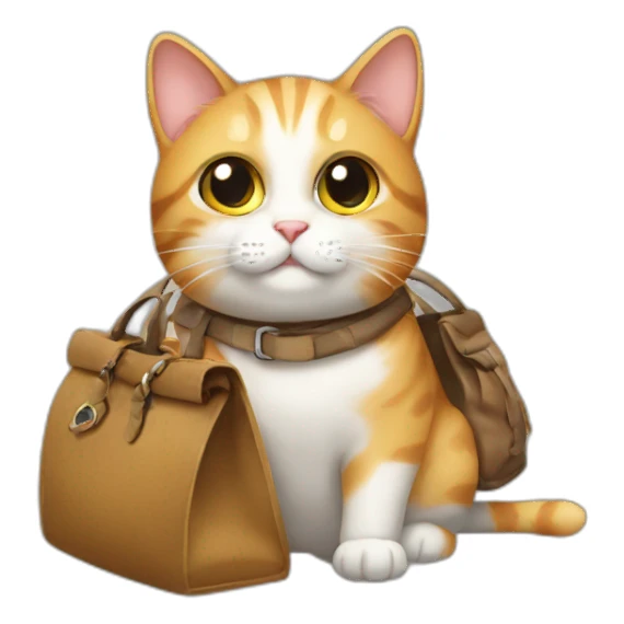 Cat with bag sticker