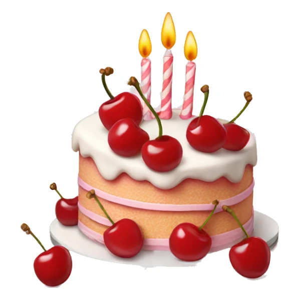 cherry birthday cake sticker