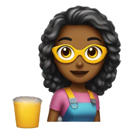 super hero girl restaurant sticker