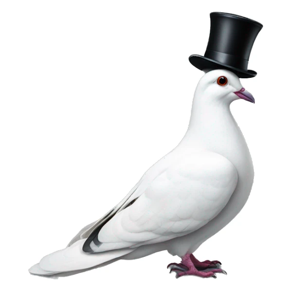  white pigeon a top hat sticker