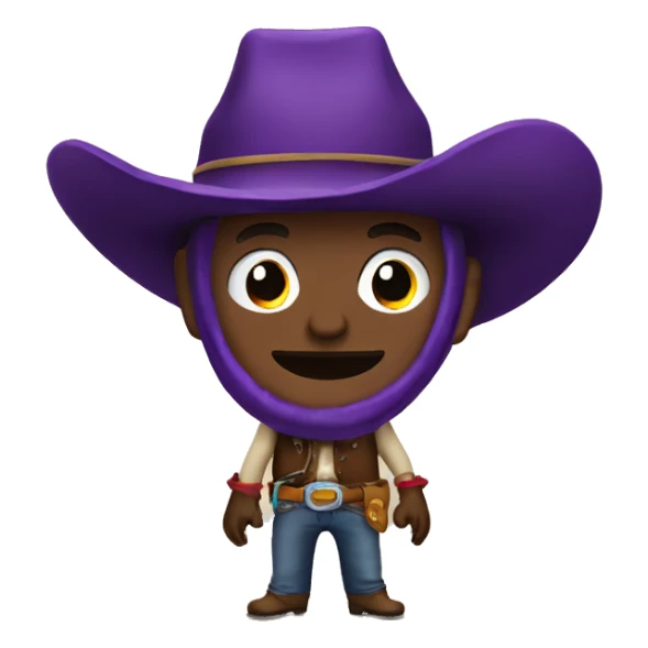 cowboy with an eggplant sticker
