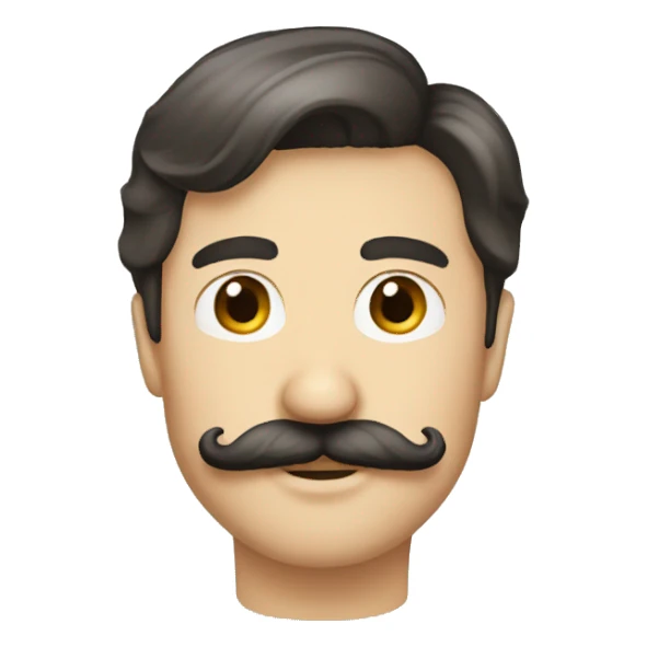 Muller hair dark mustache  sticker
