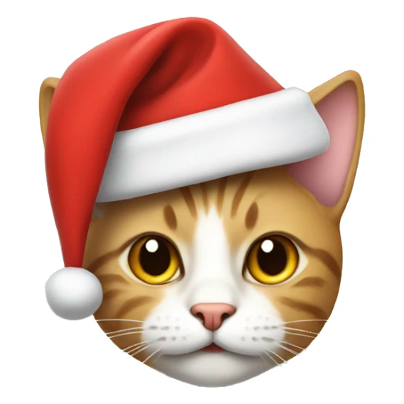cat wearing a santa hat sticker
