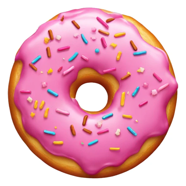 Pink donut with sprinkles sticker