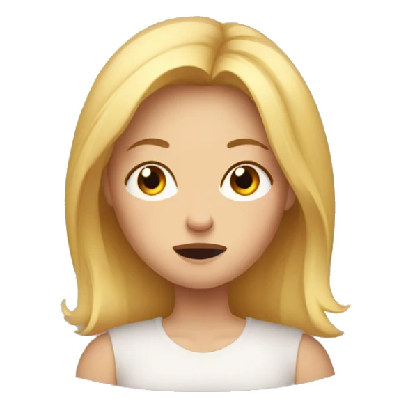 upset blond mom sticker