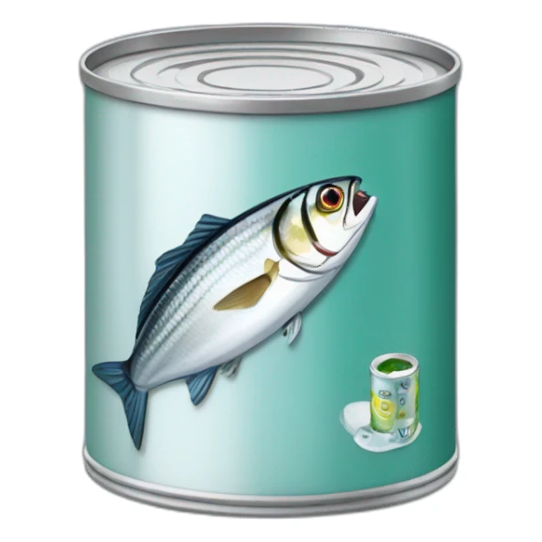 opened can of sardines sticker