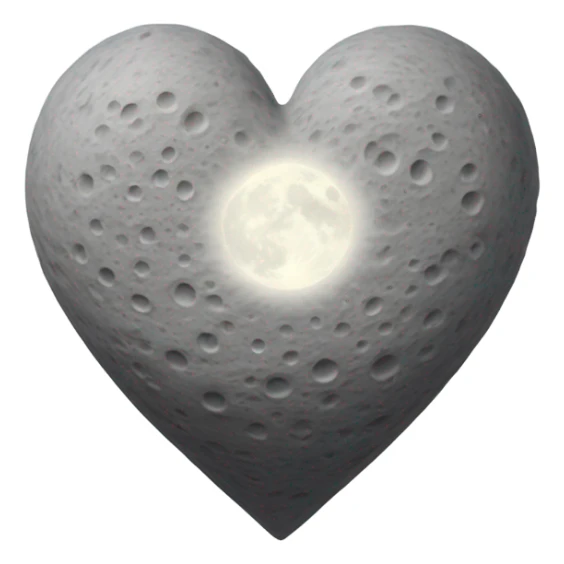 Moon heart sticker