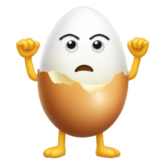 Boiled egg with arms and legs sticker