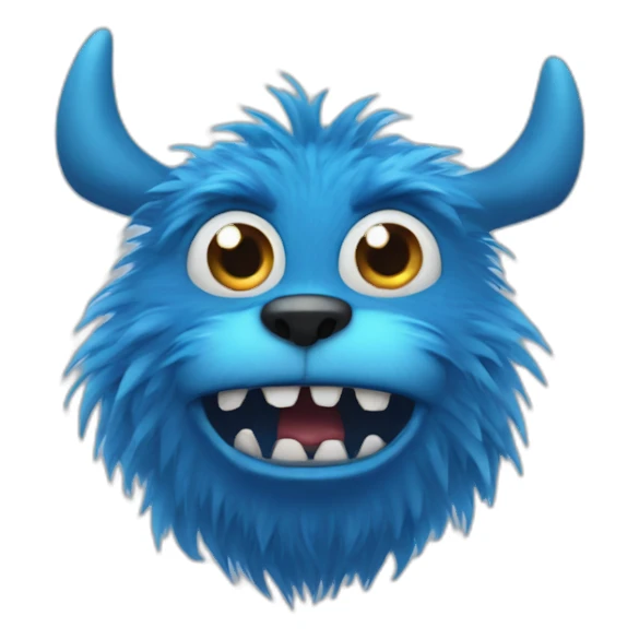 blue furred monster sticker