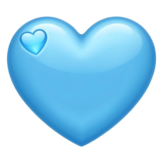 sky blue heart with bling effect sticker