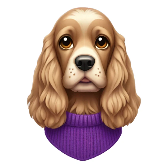 Cocker spaniel in purple sweater sticker