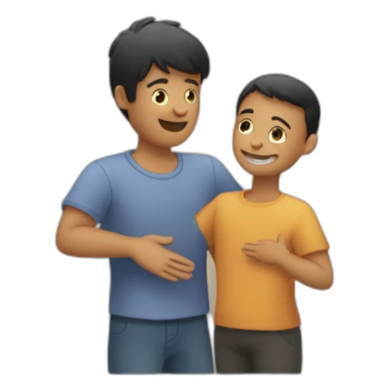 Someone patting someone else  sticker