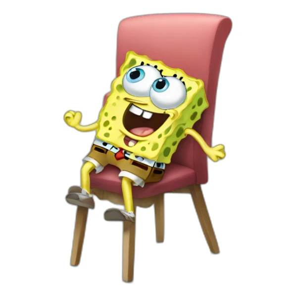 SpongeBob getting up from his chair sticker