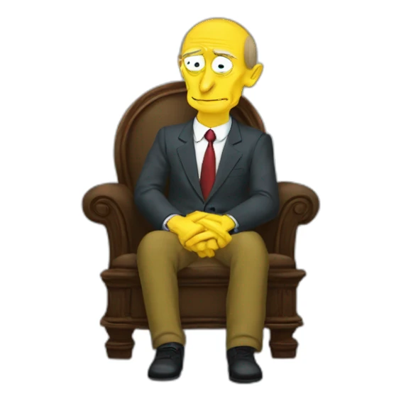 Vladimir putin sitting like a mr. Burns sticker