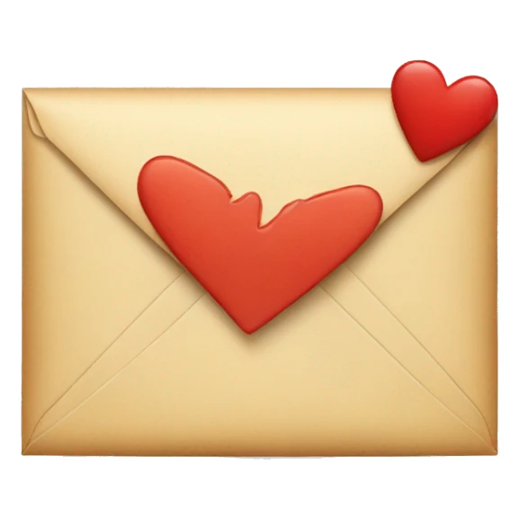envelope with heart stamp sticker