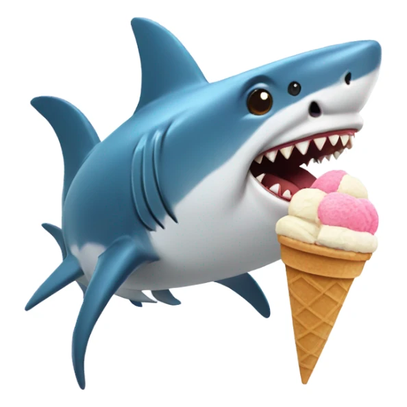 shark with ice cream sticker