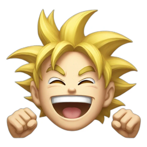 Laughing goku sticker