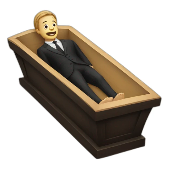 An human in a coffin sticker