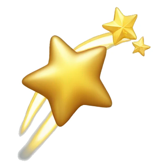 Golden shooting star sticker