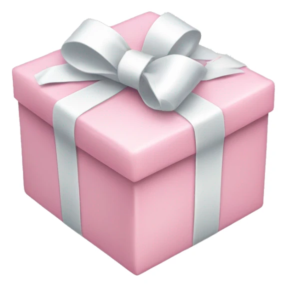 Light pink present with white ribbon bow sticker