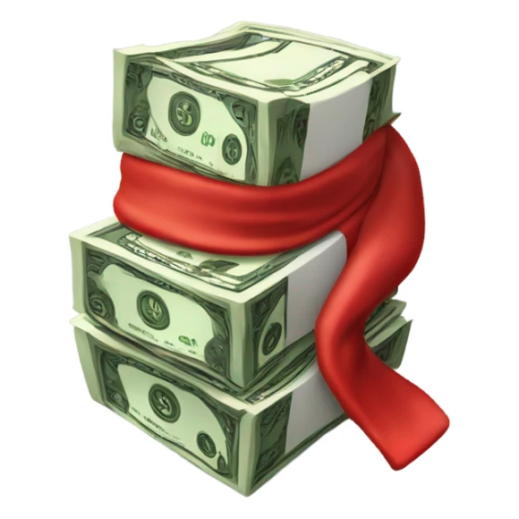 Money with Santa hat sticker