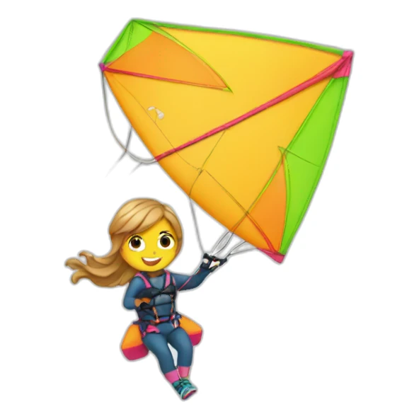 Kitesurfer girl with kite sticker