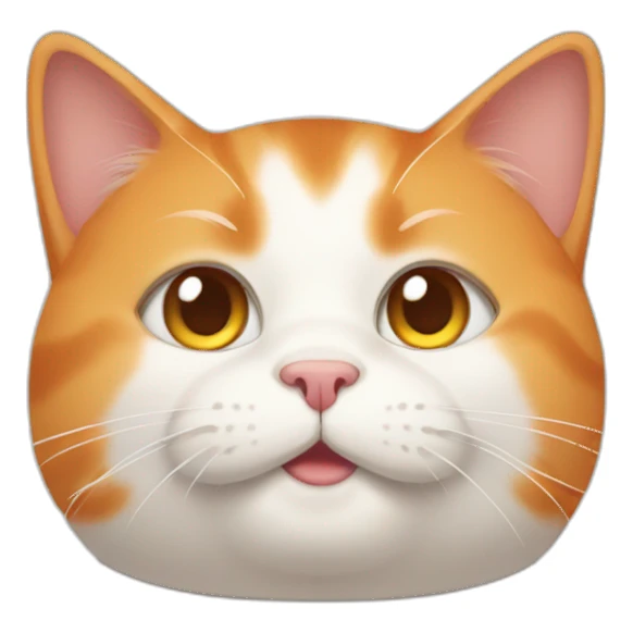 orange and white cat which is a bit chubby sticker