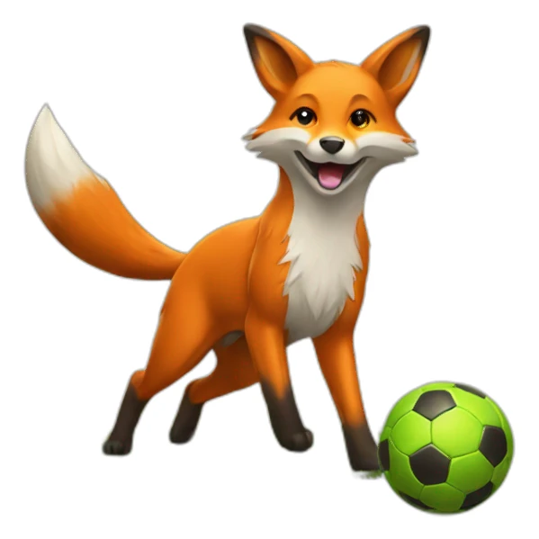 fox playing soccer sticker