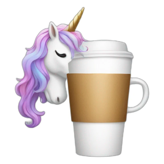 unicorn with coffee sticker