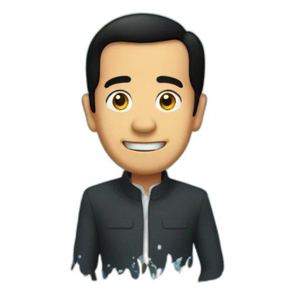 Jokowi in a water tunnel sticker