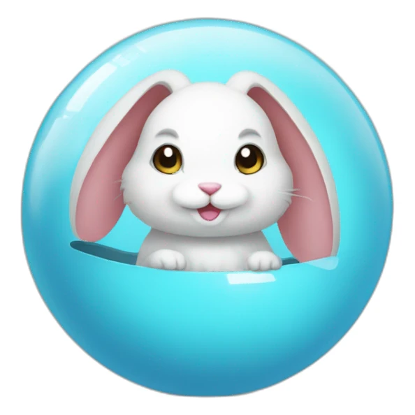 bunny in a ball sticker