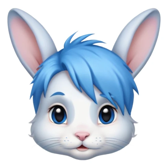pretty easter boy bunny with blue hair sticker