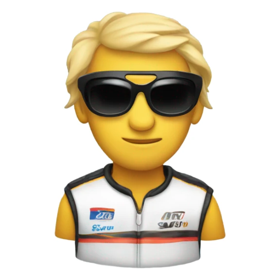 Race car with sunglasses sticker