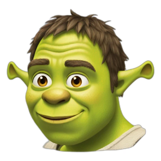 Shrek with luffy's hear cut sticker