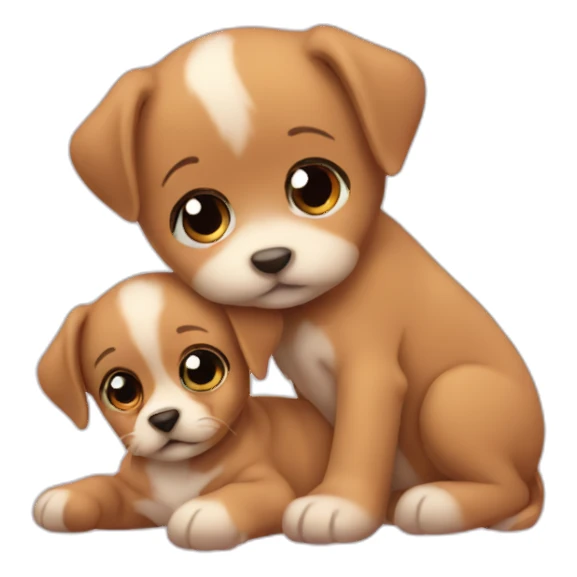 baby and puppy sticker