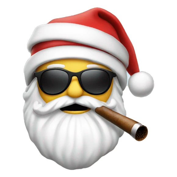 Santa with sunglasses smoking a pipe sticker