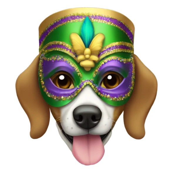Mardi Gras mask with dog sticker