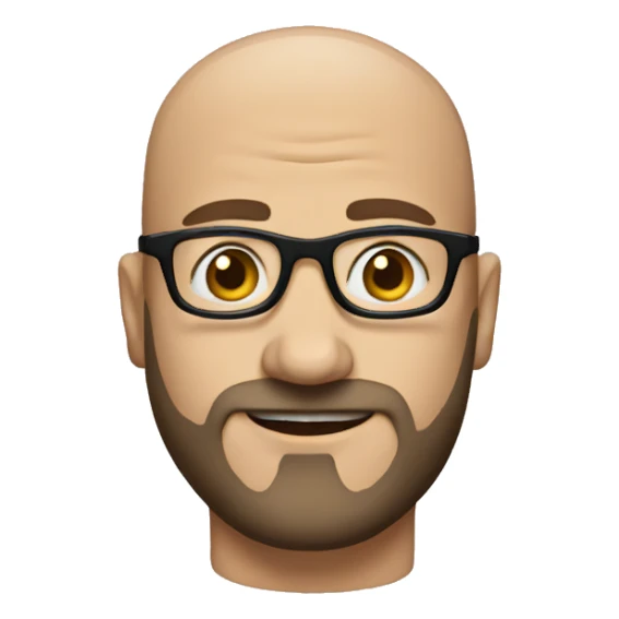 Bald  dad with glasses and a short beard  sticker