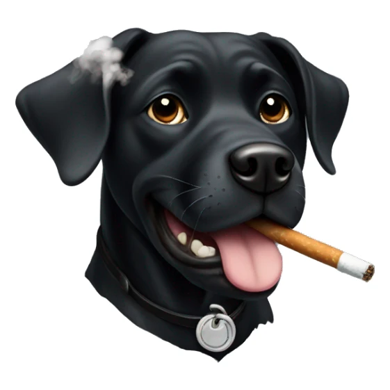 Black dog smoking  sticker