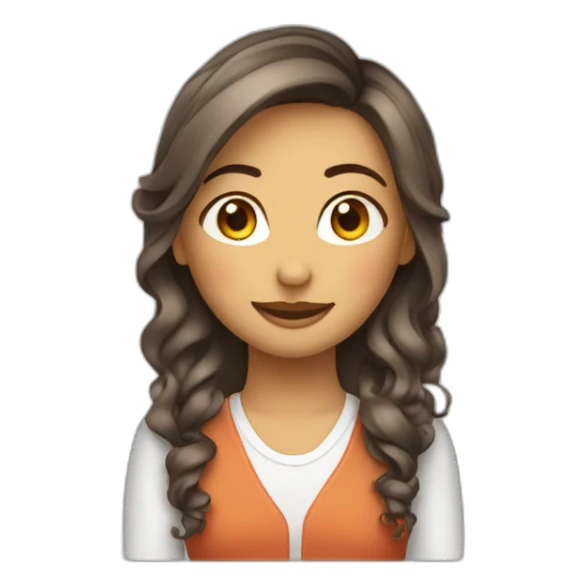 Fille avec des cheveux ondulés longs sticker